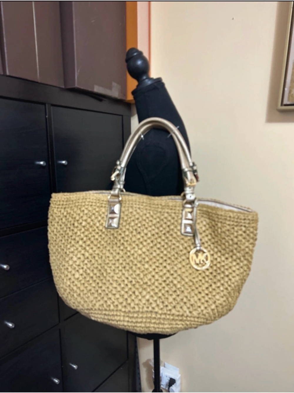 Michael Kors Santorini Large Straw Tote Bag